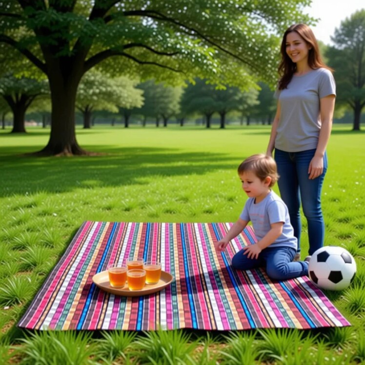 زیرانداز جاجیم 6 نفره 190*190 کیف دار  لمینت 70 گرم  چاریسه